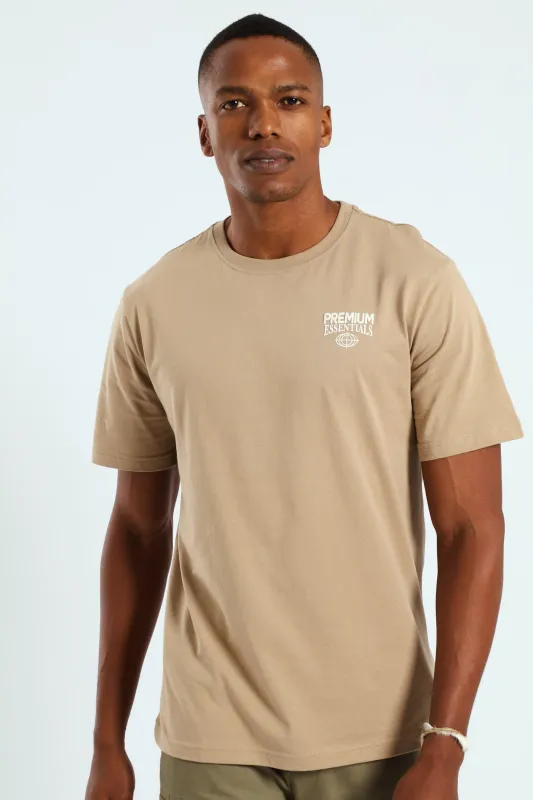 Premium Essentials Puff Chest Tee - Taupe sold by Edgars