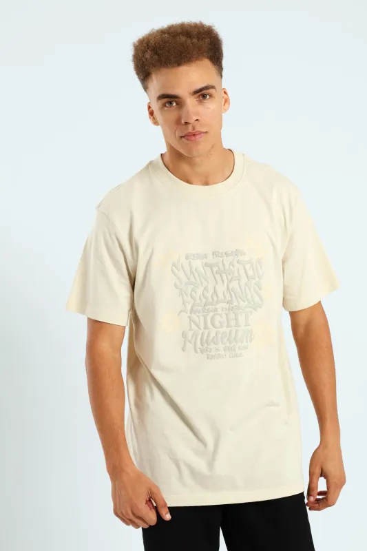 Tonal Print Tee - Light Stone sold by Edgars