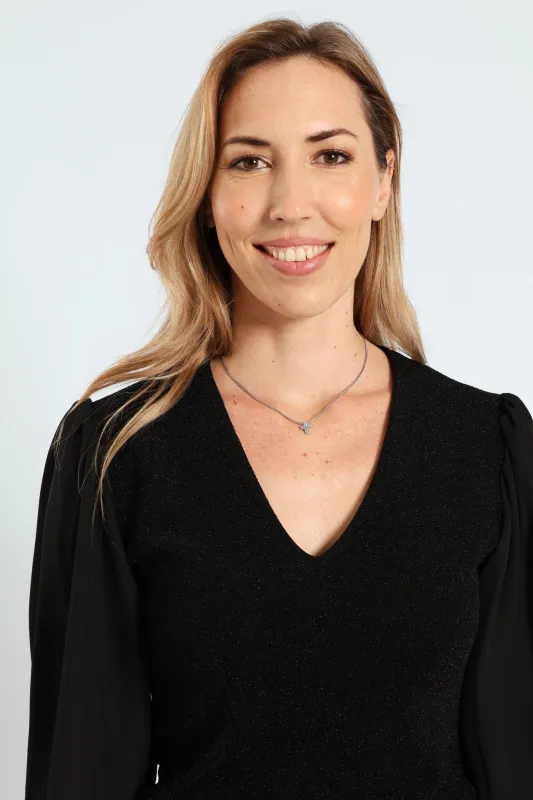 Double Diamante Cross Chain Necklace - Silver sold by Edgars