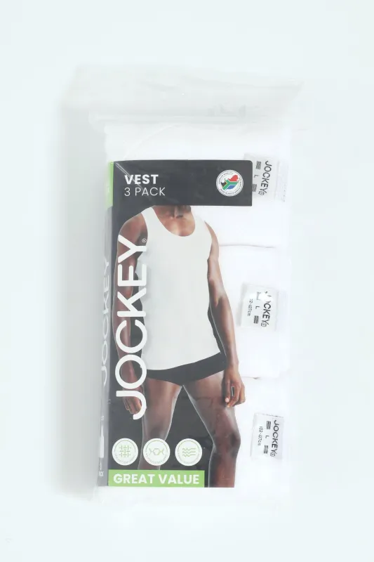 3 Pack Eyelet Vest - White sold by Edgars