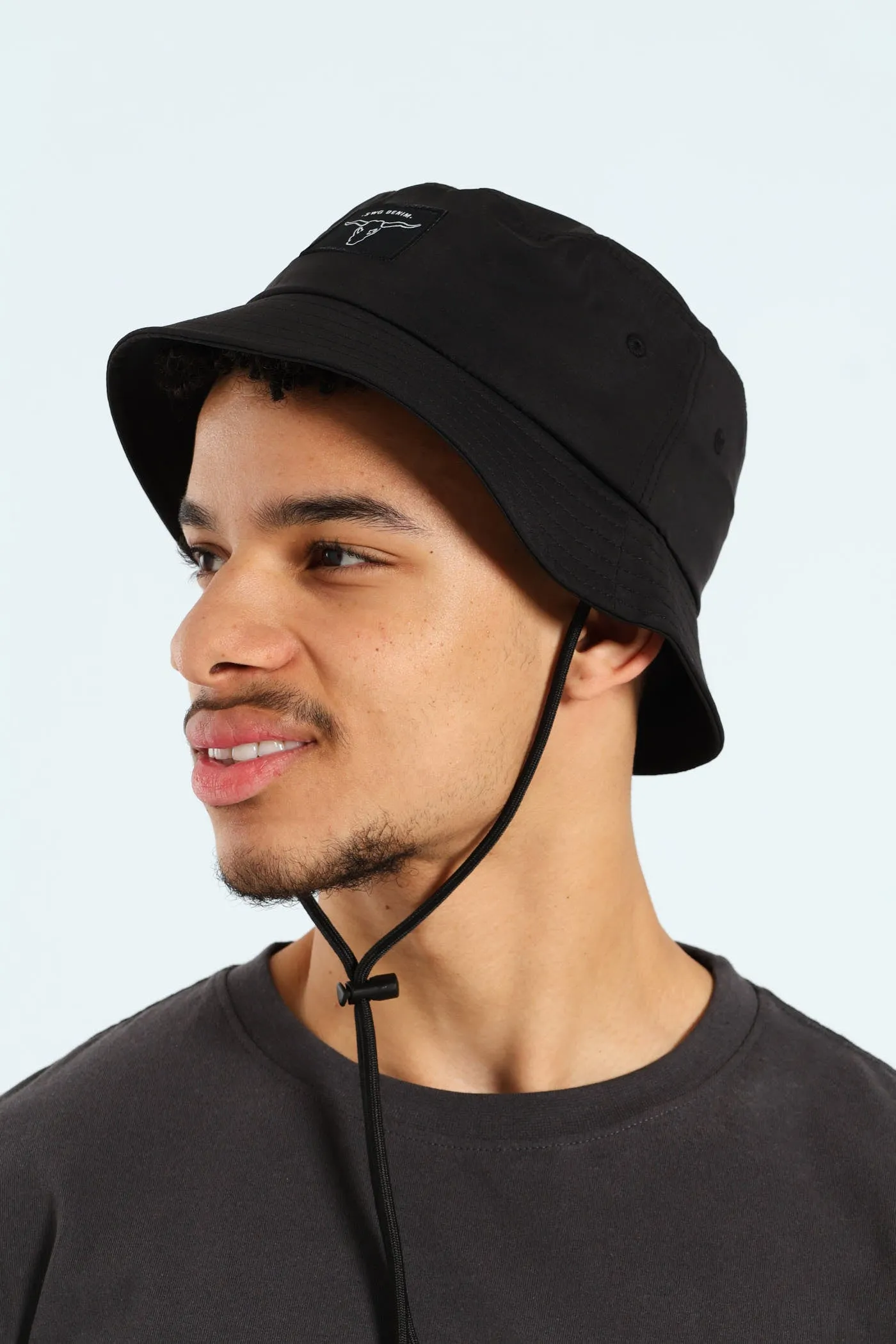Bull Front Badge Bucket Hat - Black sold by Edgars