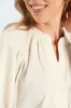 Bubble Sleeve Half Placket Raffia Belt Midaxi Dress - Oatmeal Melange sold by Edgars