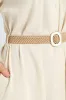 Bubble Sleeve Half Placket Raffia Belt Midaxi Dress - Oatmeal Melange sold by Edgars