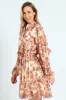 Mandarin Collar Tiered Frill Tea Dress - Cream sold by Edgars