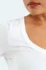 Long Sleeve Basic Scoop Neck Top - White sold by Edgars