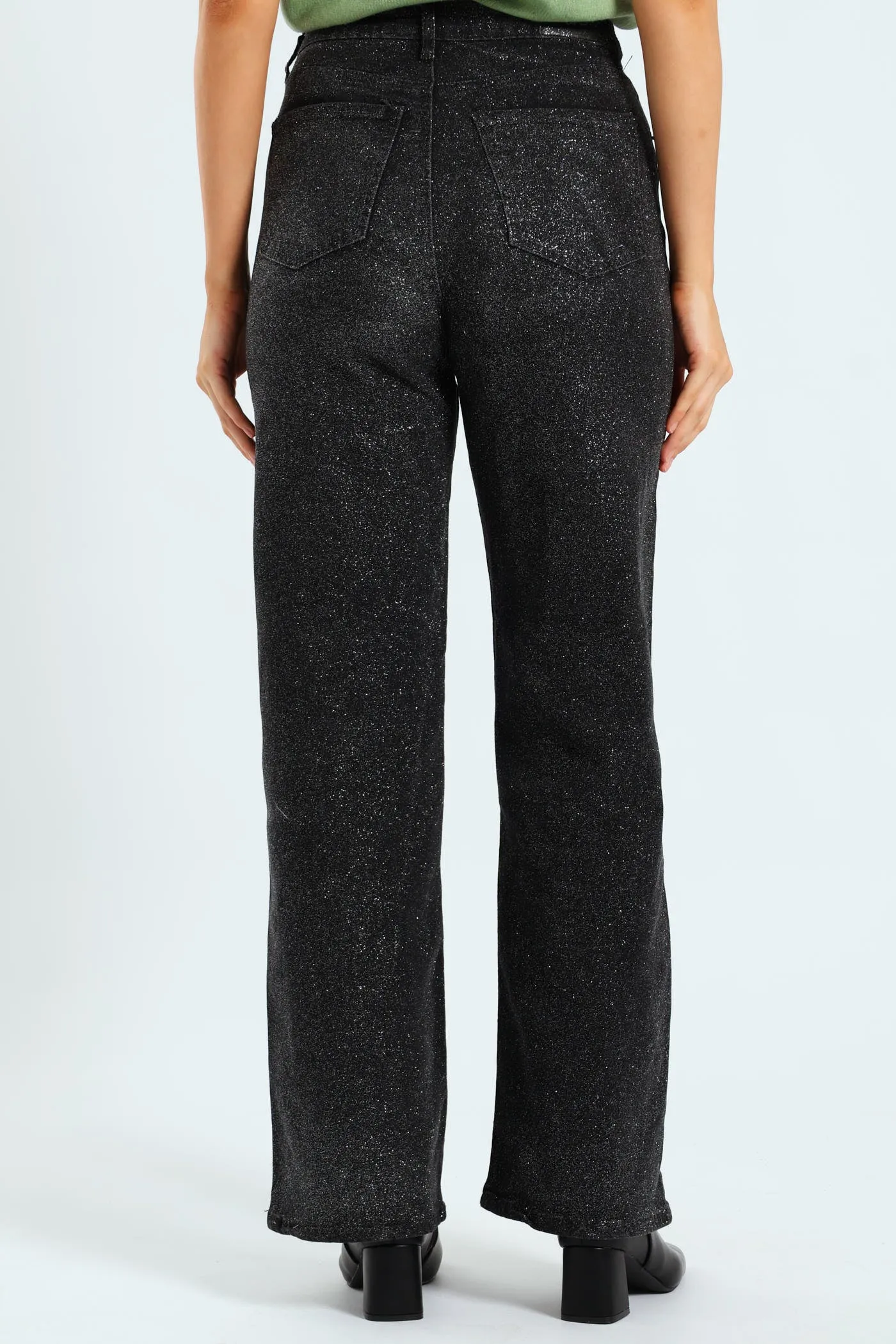 Glitter Wide Leg Jean - Black sold by Edgars product image thumbnail 3