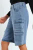 Girls Cargo Denim Jorts - Mid Blue sold by Edgars