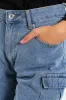 Girls Cargo Denim Jorts - Mid Blue sold by Edgars
