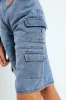 Girls Cargo Denim Jorts - Mid Blue sold by Edgars