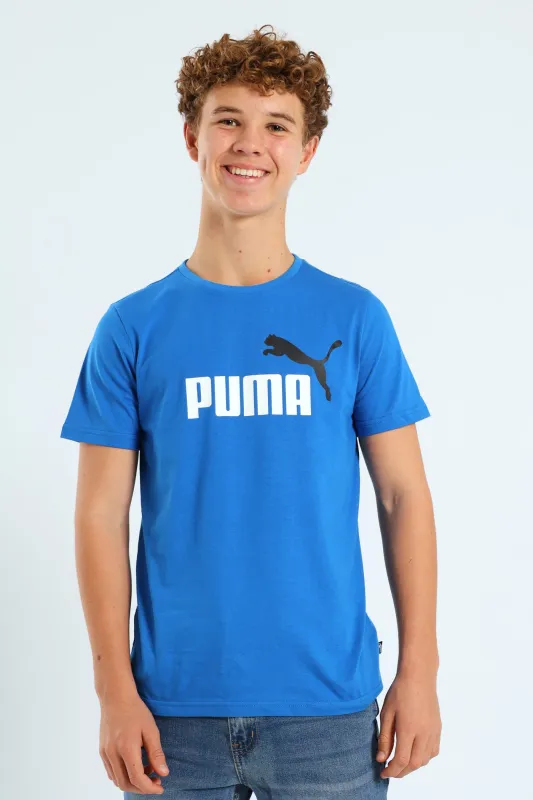 Boys Essential Plus Two Tone Logo Tee - Blue sold by Edgars
