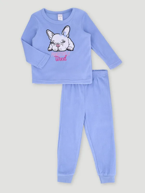 Pre-Girls Frenchie Applique Set - Blue sold by Edgars