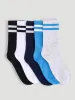 Boys 5 Pack Plain Stripe Anklet Socks - Multi sold by Edgars