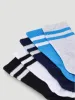 Boys 5 Pack Plain Stripe Anklet Socks - Multi sold by Edgars