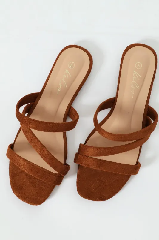 3 Strap Basic Mule Sandal - Chocolate sold by Edgars