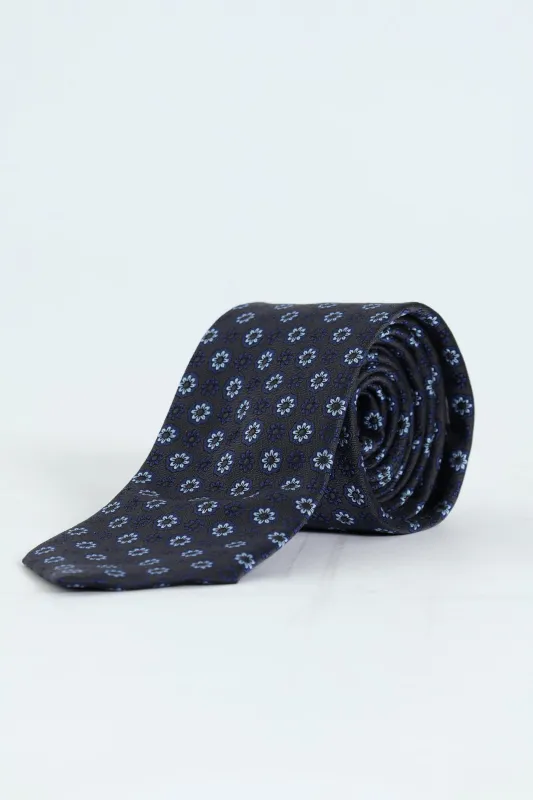 Circle Design Tie - Petrol sold by Edgars