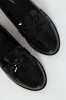 Apron Tassled Patent Loafer - Black sold by Edgars