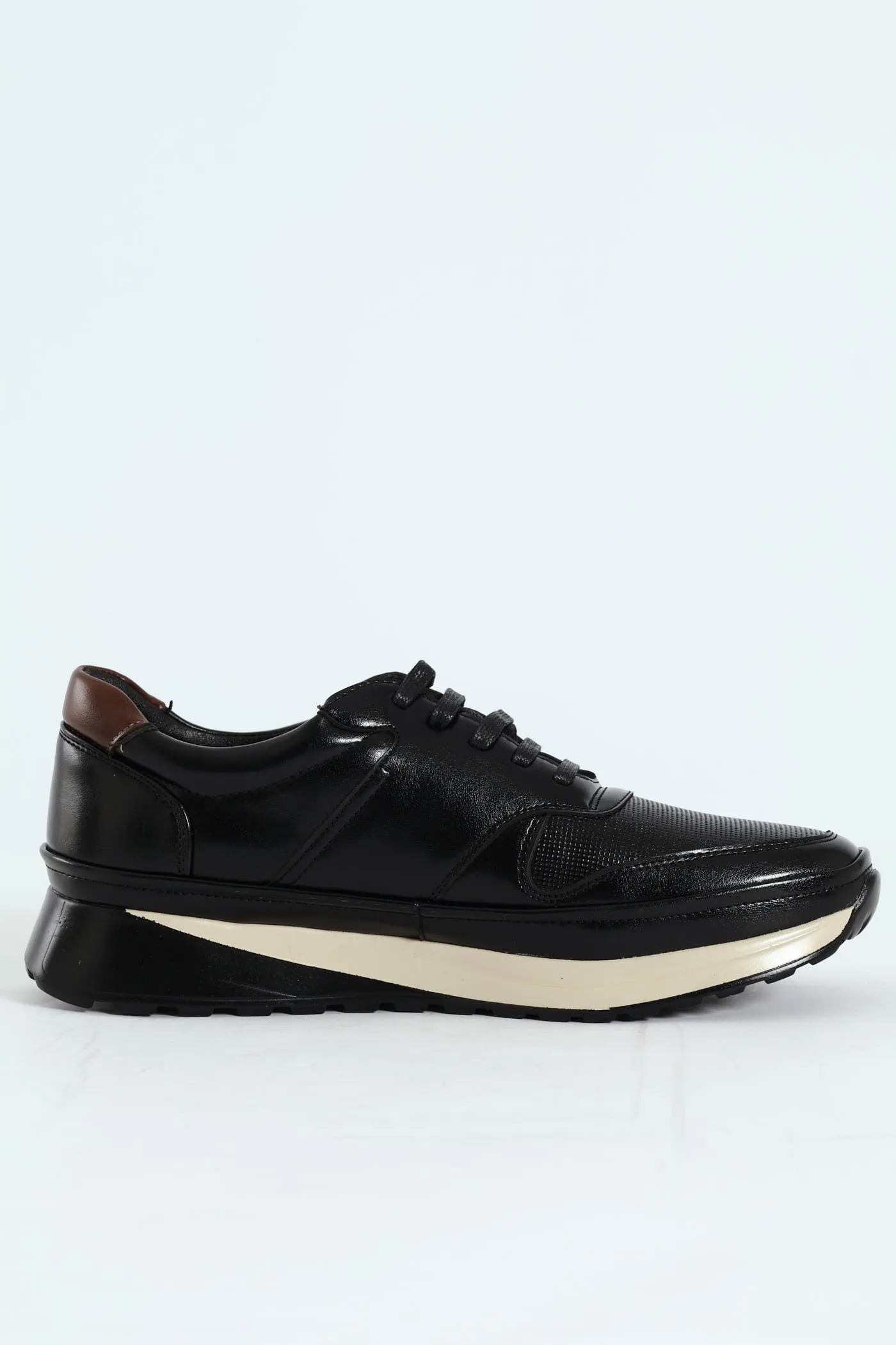 Pin Punched Detail Panelled Smart Casual Shoe - Black sold by Edgars product image thumbnail 2