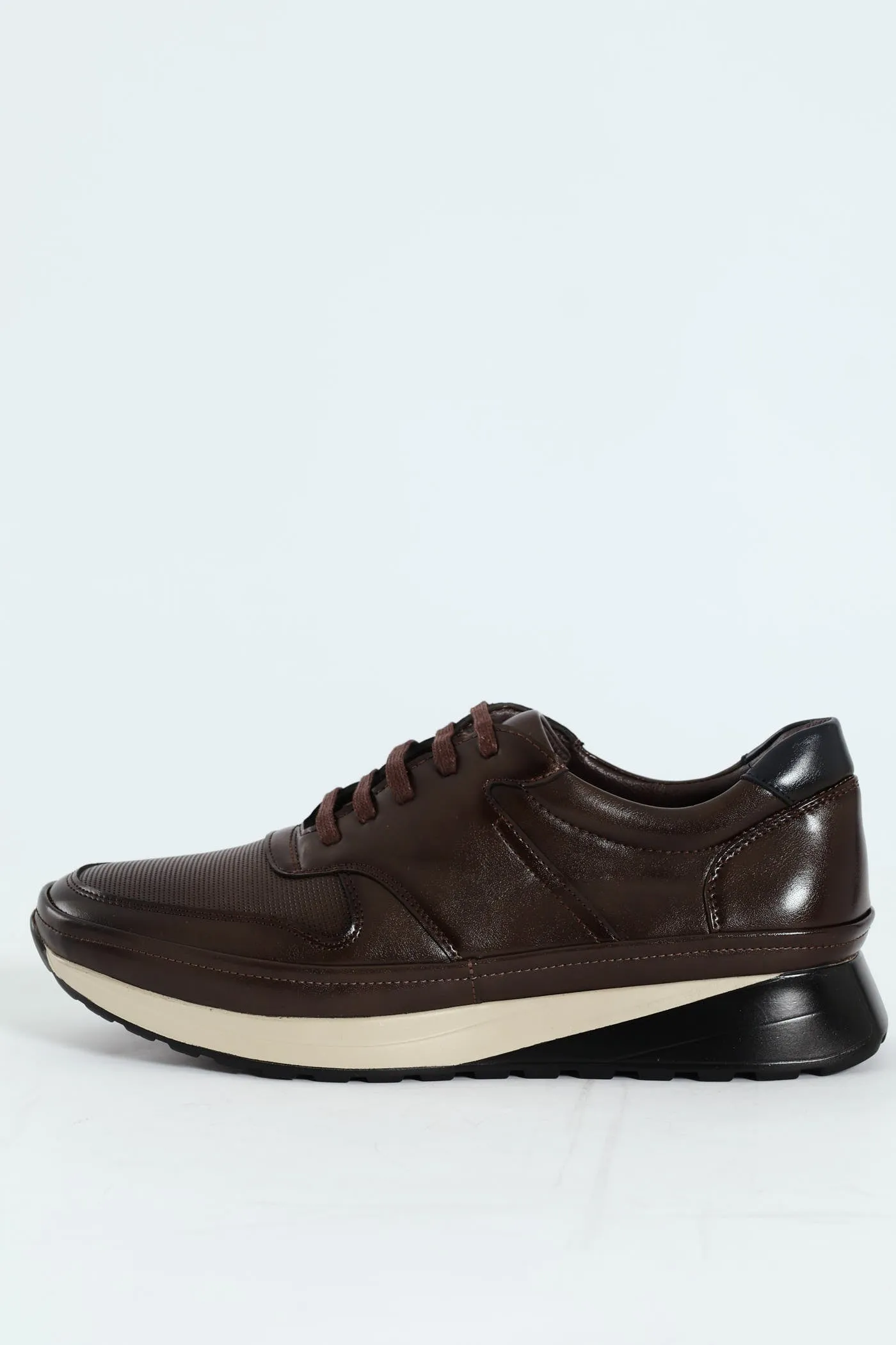 Pin Punched Detail Panelled Smart Casual Shoe - Chocolate sold by Edgars product image thumbnail 3