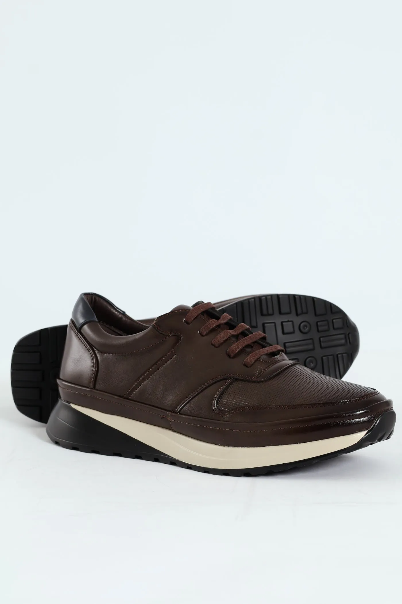 Pin Punched Detail Panelled Smart Casual Shoe - Chocolate sold by Edgars product image thumbnail 5