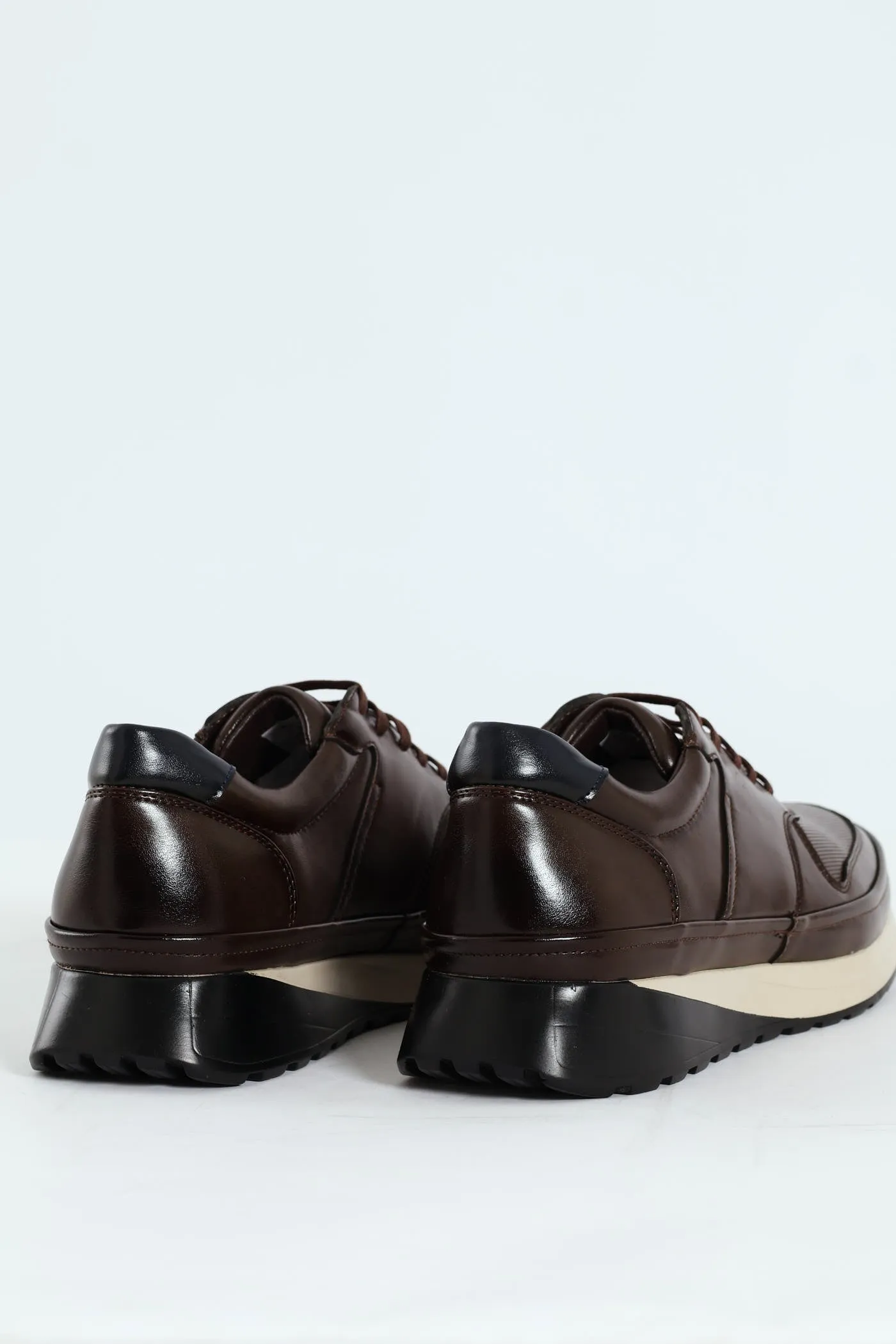 Pin Punched Detail Panelled Smart Casual Shoe - Chocolate sold by Edgars product image thumbnail 4