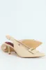 Metal Trim Apron Slingback Kitten Heel - Off White sold by Edgars