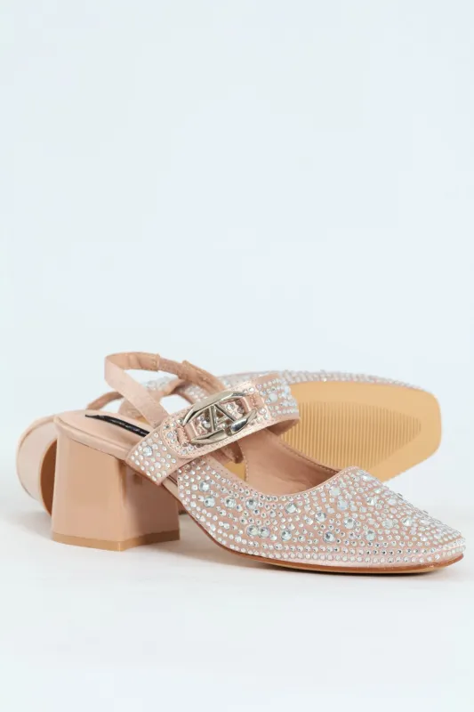 Irridescent Maryjane Heel - Silver sold by Edgars
