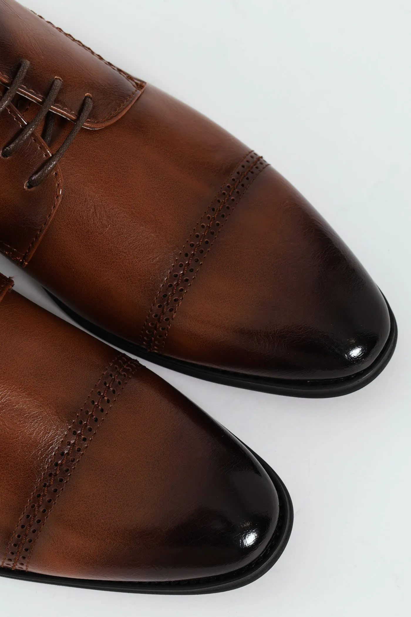 Toe Cap Stitch & Lazer Punch Derby Shoe - Tan sold by Edgars product image thumbnail 2