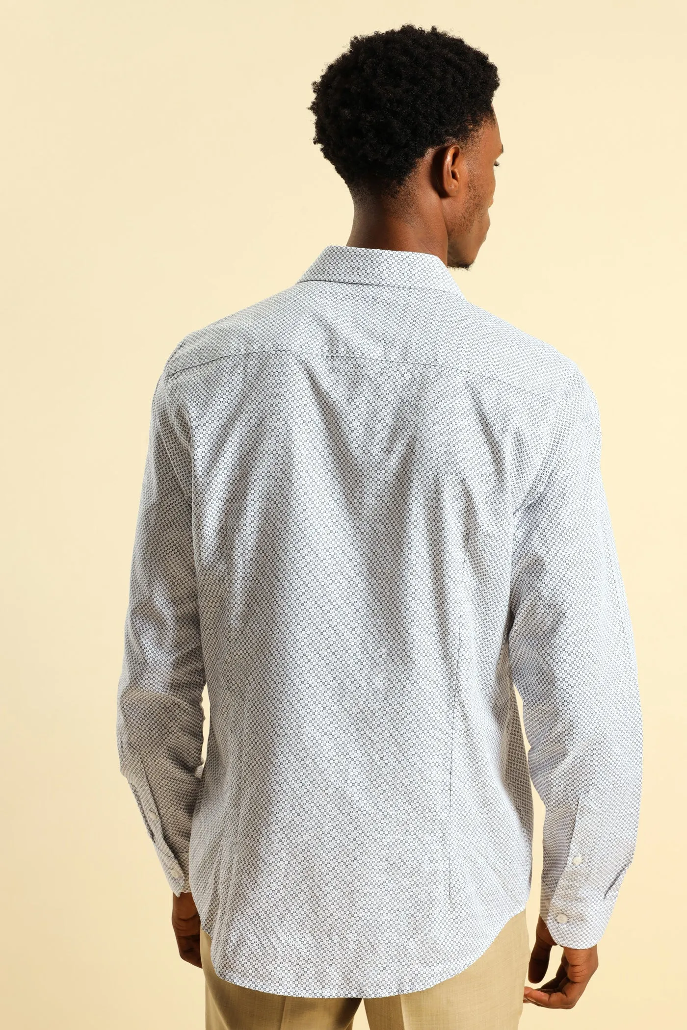 Textured Square Print Shirt - White/Navy sold by Edgars product image thumbnail 5