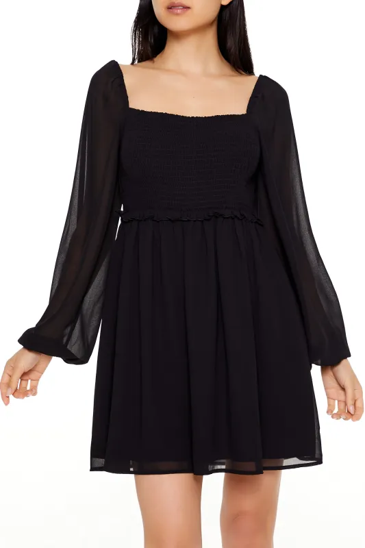 Long Sleeve Mini Dress - Black sold by Edgars
