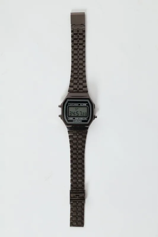Metal Digital Watch - Charcoal sold by Edgars