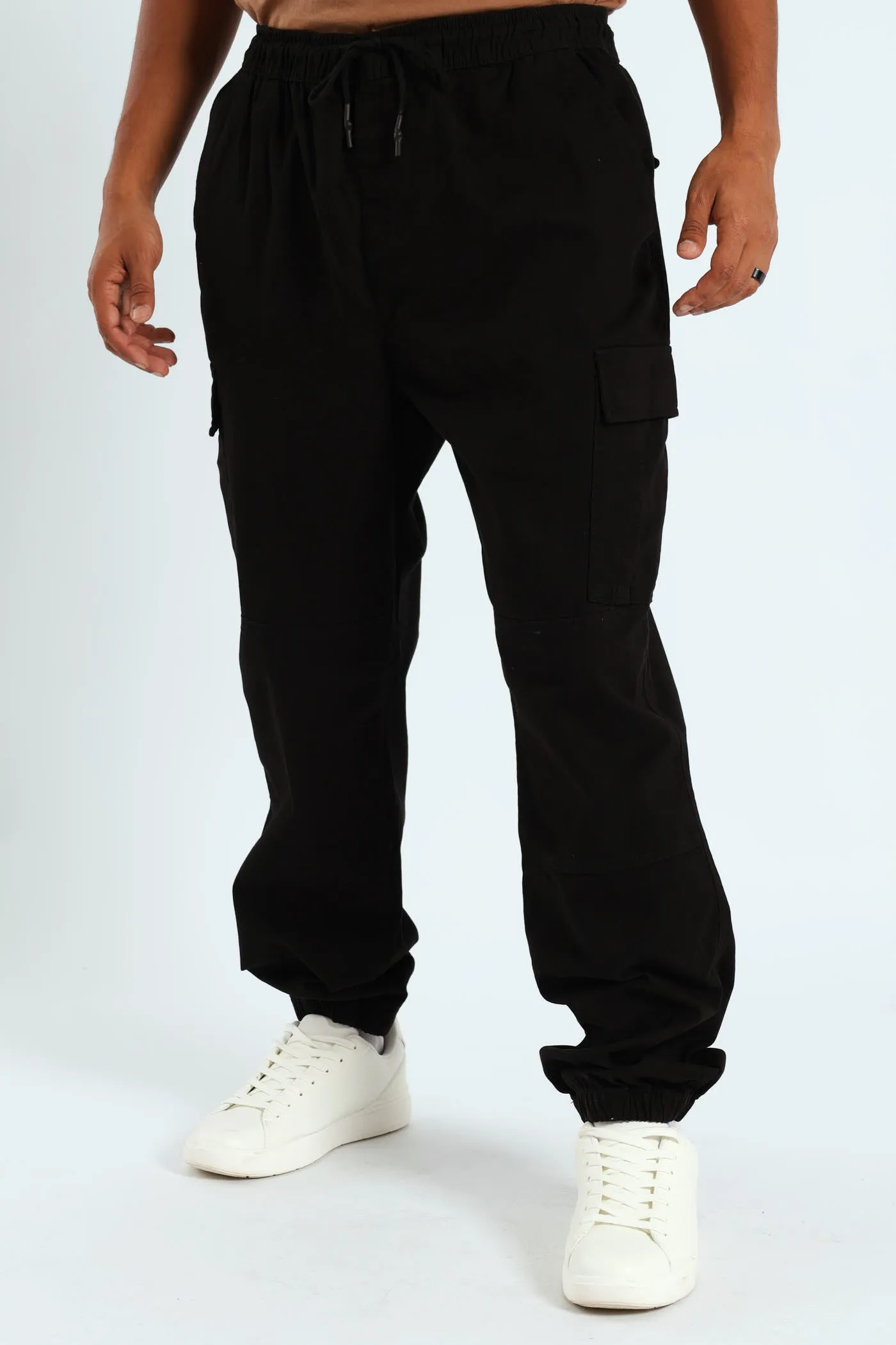 Basic Cargo Trousers - Black sold by Edgars