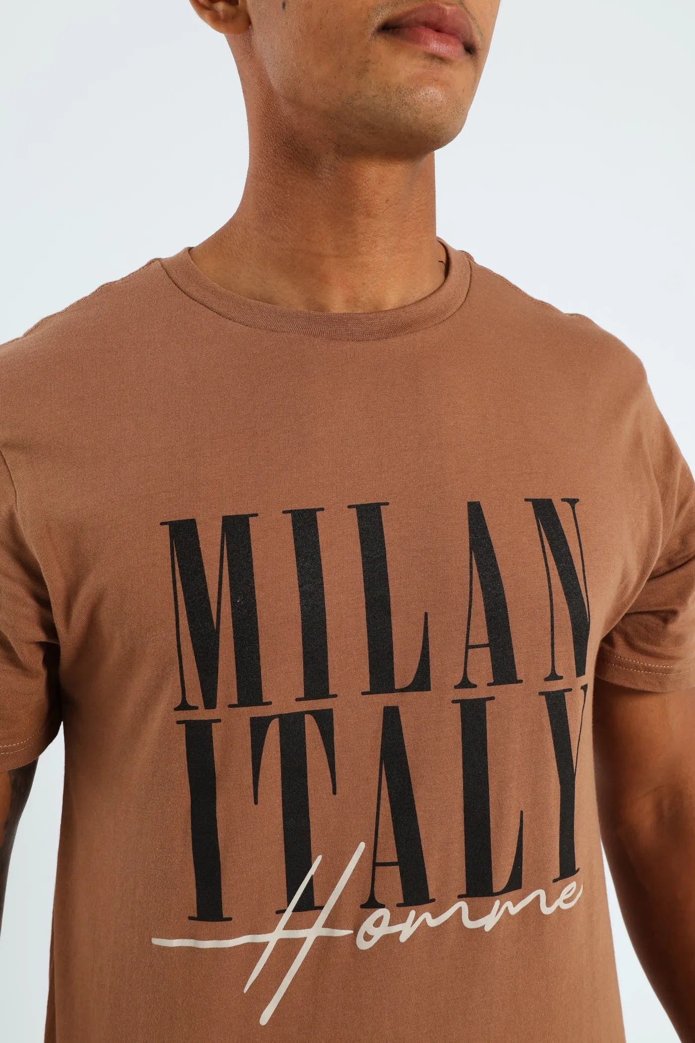 Short Sleeve Basic Print T-Shirt - Brown sold by Edgars product image thumbnail 4