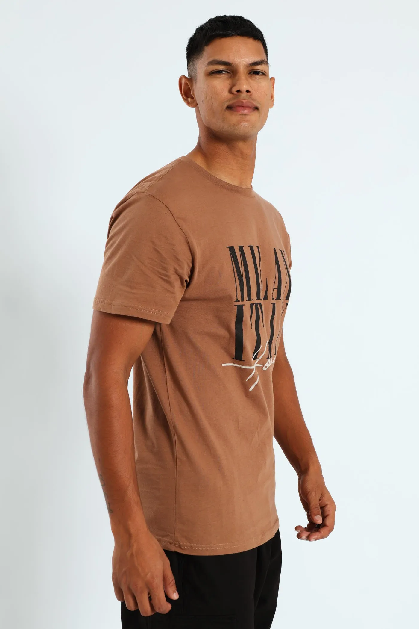 Short Sleeve Basic Print T-Shirt - Brown sold by Edgars product image thumbnail 2