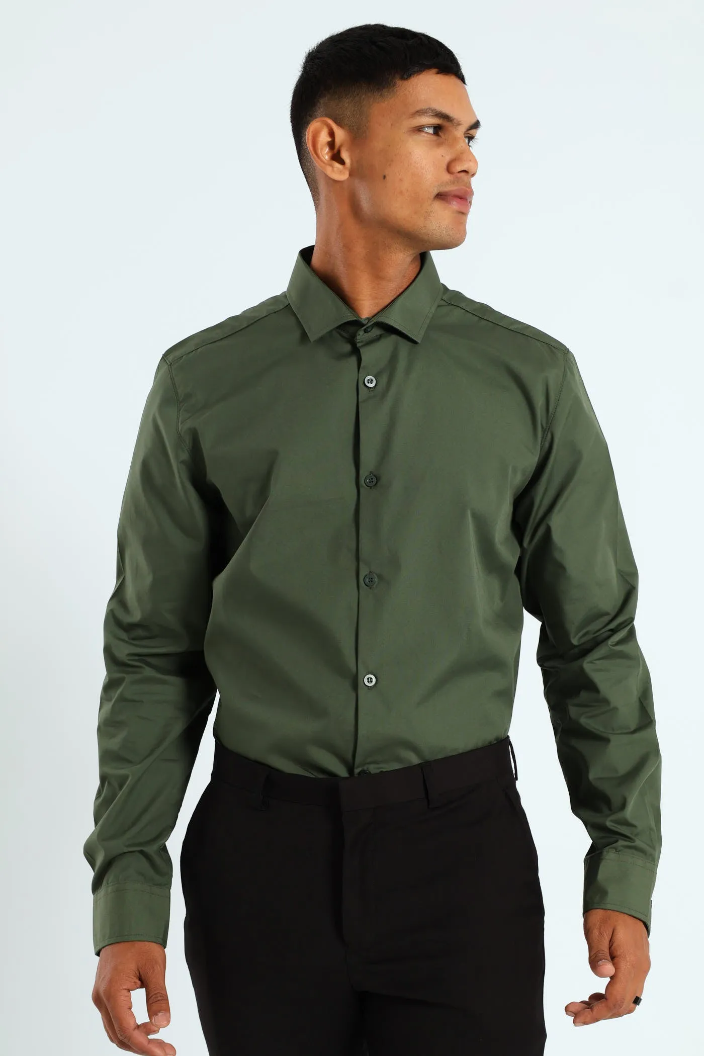 Easy Care Long Sleeve Shirt - Fatigue sold by Edgars