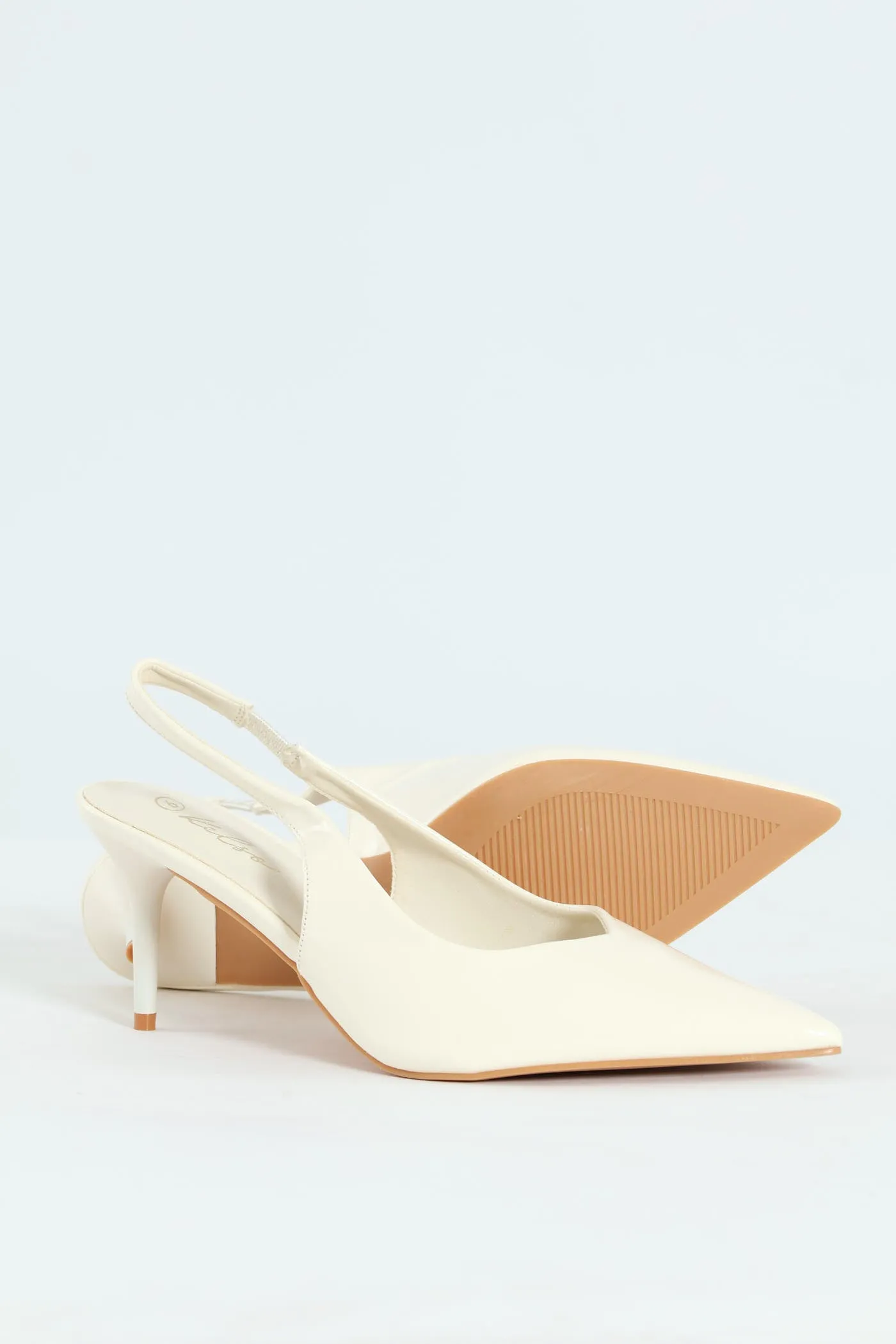 V-Cut Sling Back Kitten Heel - White sold by Edgars product image thumbnail 5