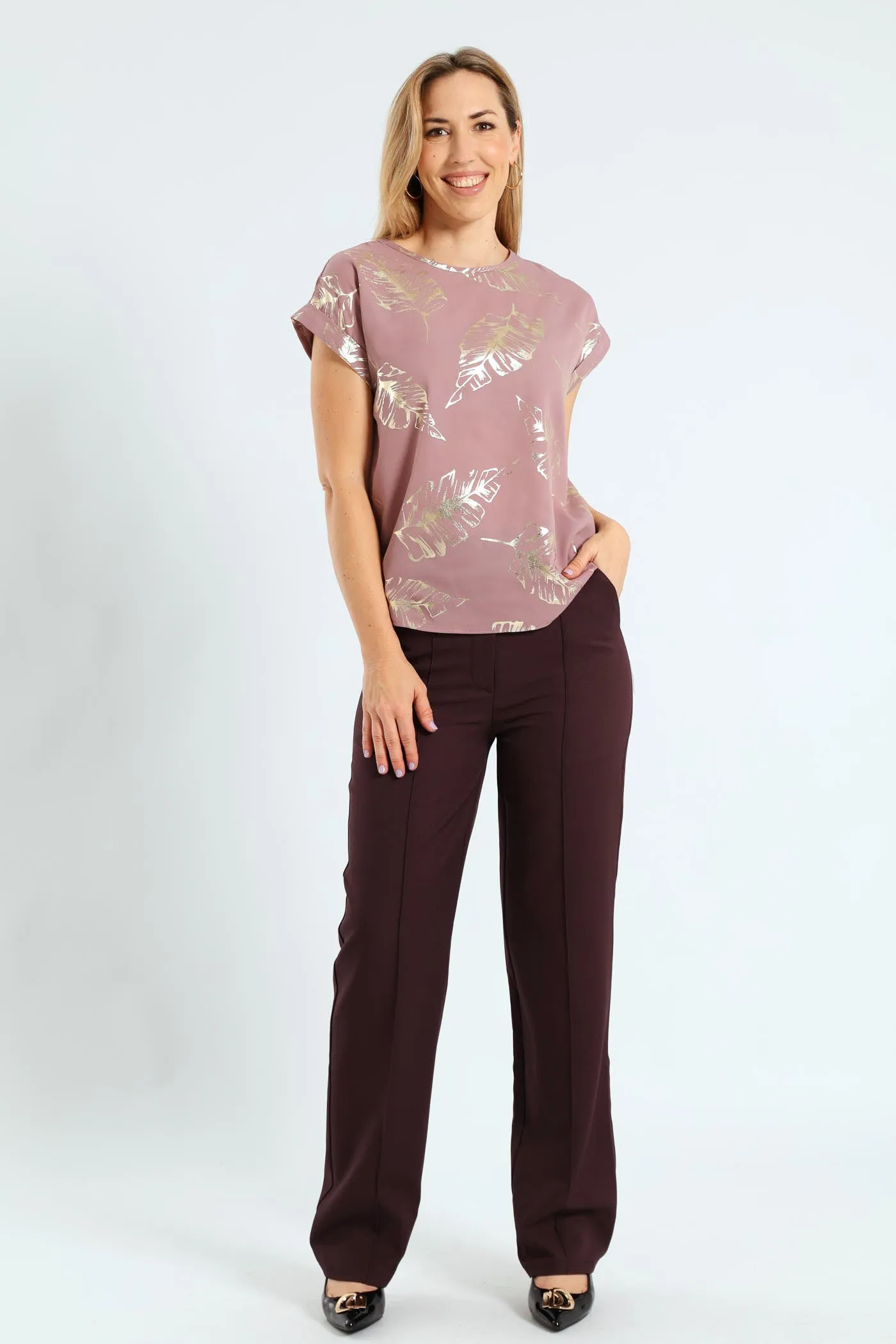 Formal Floral Tee - Mauve sold by Edgars