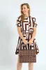 All Over Print Shopper Bag - Brown sold by Edgars