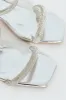Double Diamante Strap On Block Heel - Silver sold by Edgars