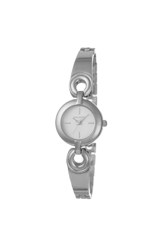 Round Silver Open Link Bangle Silver Dial Watch - Silver sold by Edgars