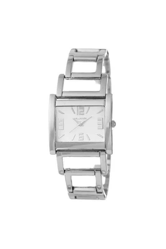 Square Dial & Wide Bracelet Watch - Silver sold by Edgars