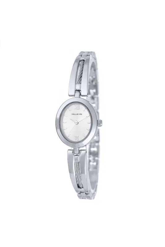 Oval Dial & Cable Bangle Watch - Silver sold by Edgars