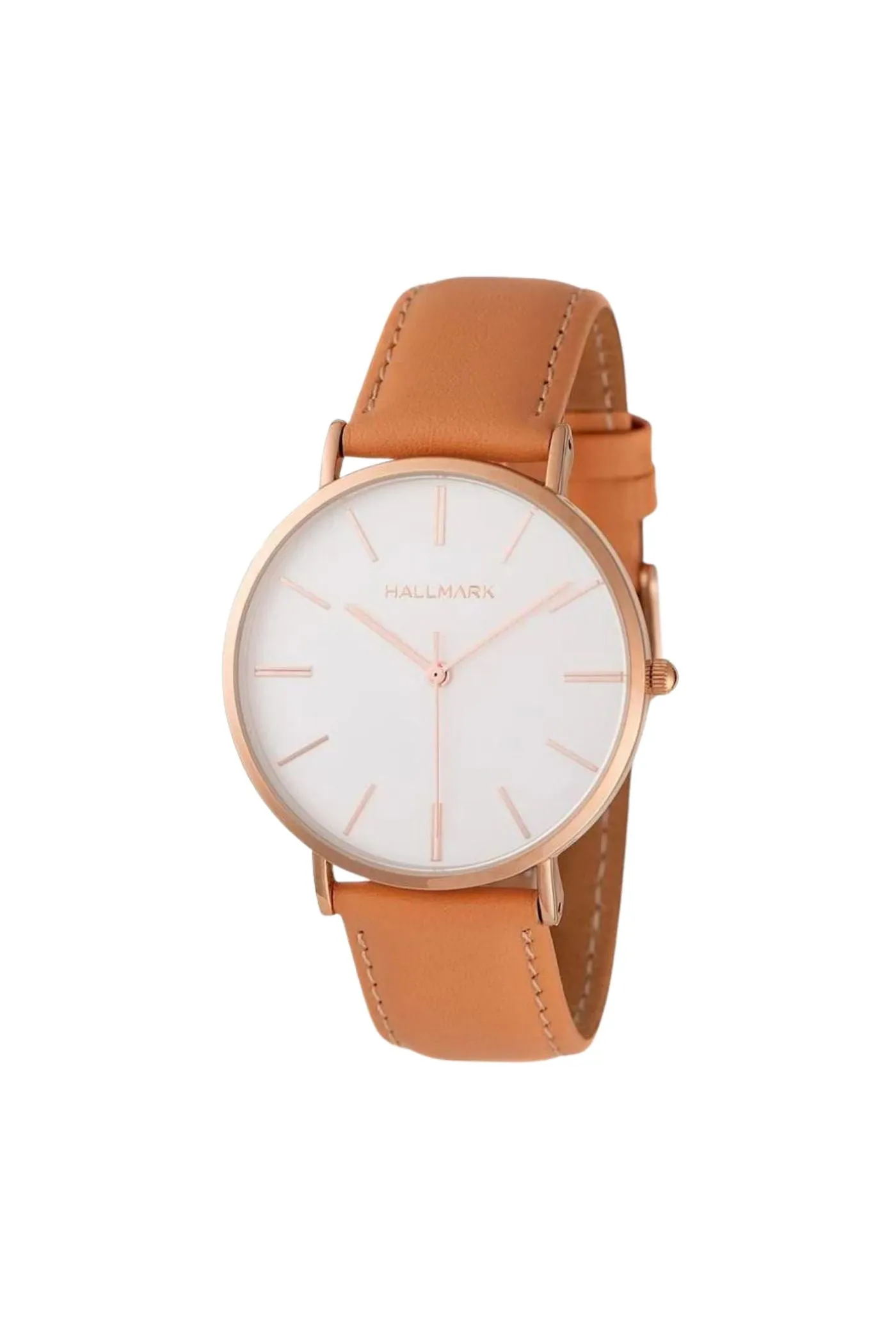 Rose Gold Tan Pu Leather Watch - Rose Gold sold by Edgars