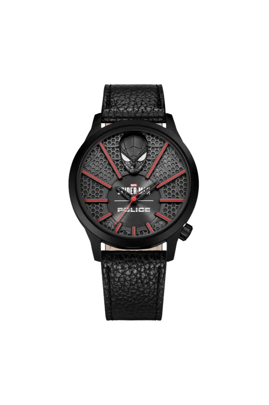 Black Case & Dial 3D Spiderman Leather Watch - Black sold by Edgars