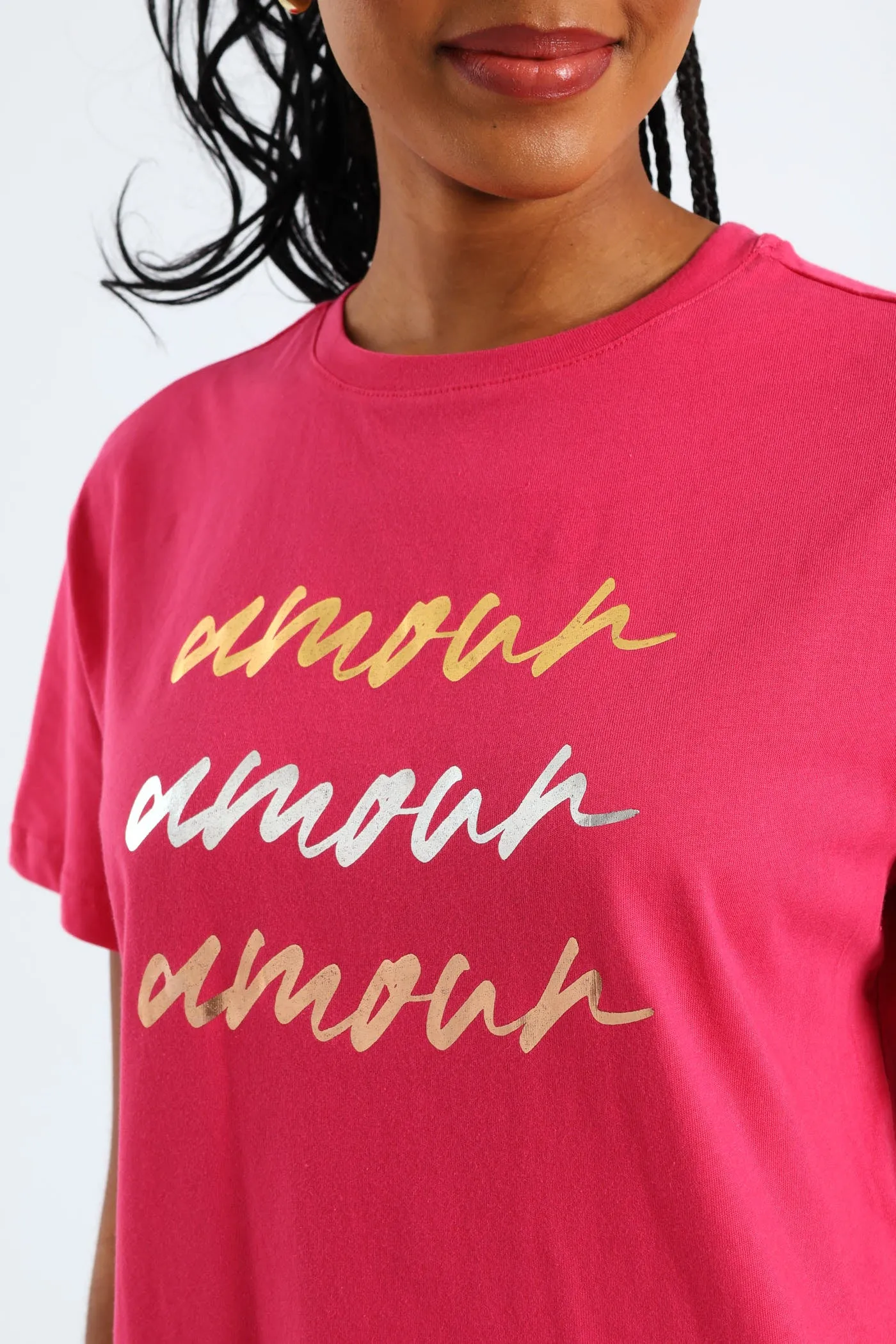 Amour Slogan Foil Tee - Magenta sold by Edgars product image thumbnail 4