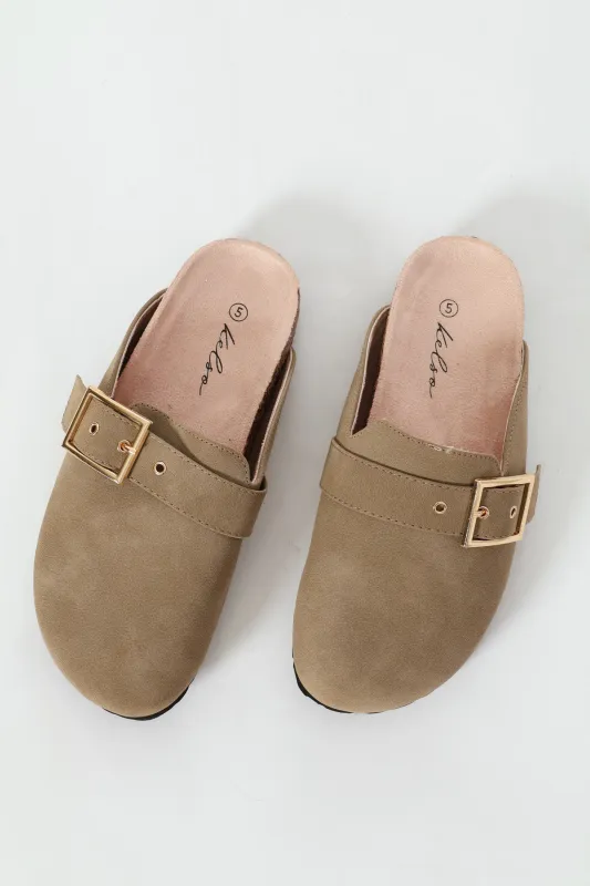 Buckled Strap Clog - Natural sold by Edgars 