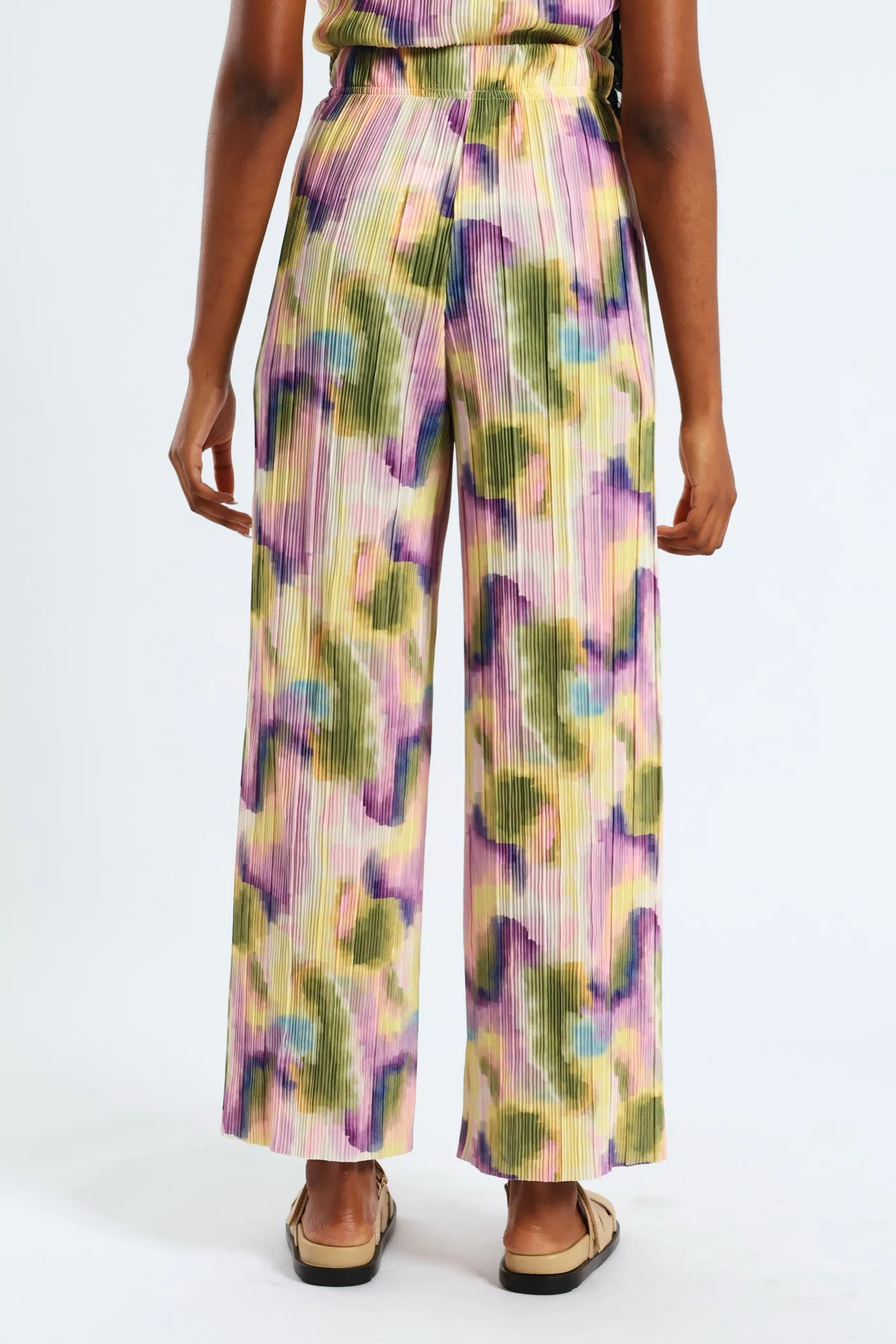 Pull-On Printed Plisse Wideleg Pants - Multi sold by Edgars product image thumbnail 4