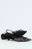Square Geoprint Slingback Kitten Heel - Black sold by Edgars