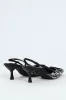 Square Geoprint Slingback Kitten Heel - Black sold by Edgars