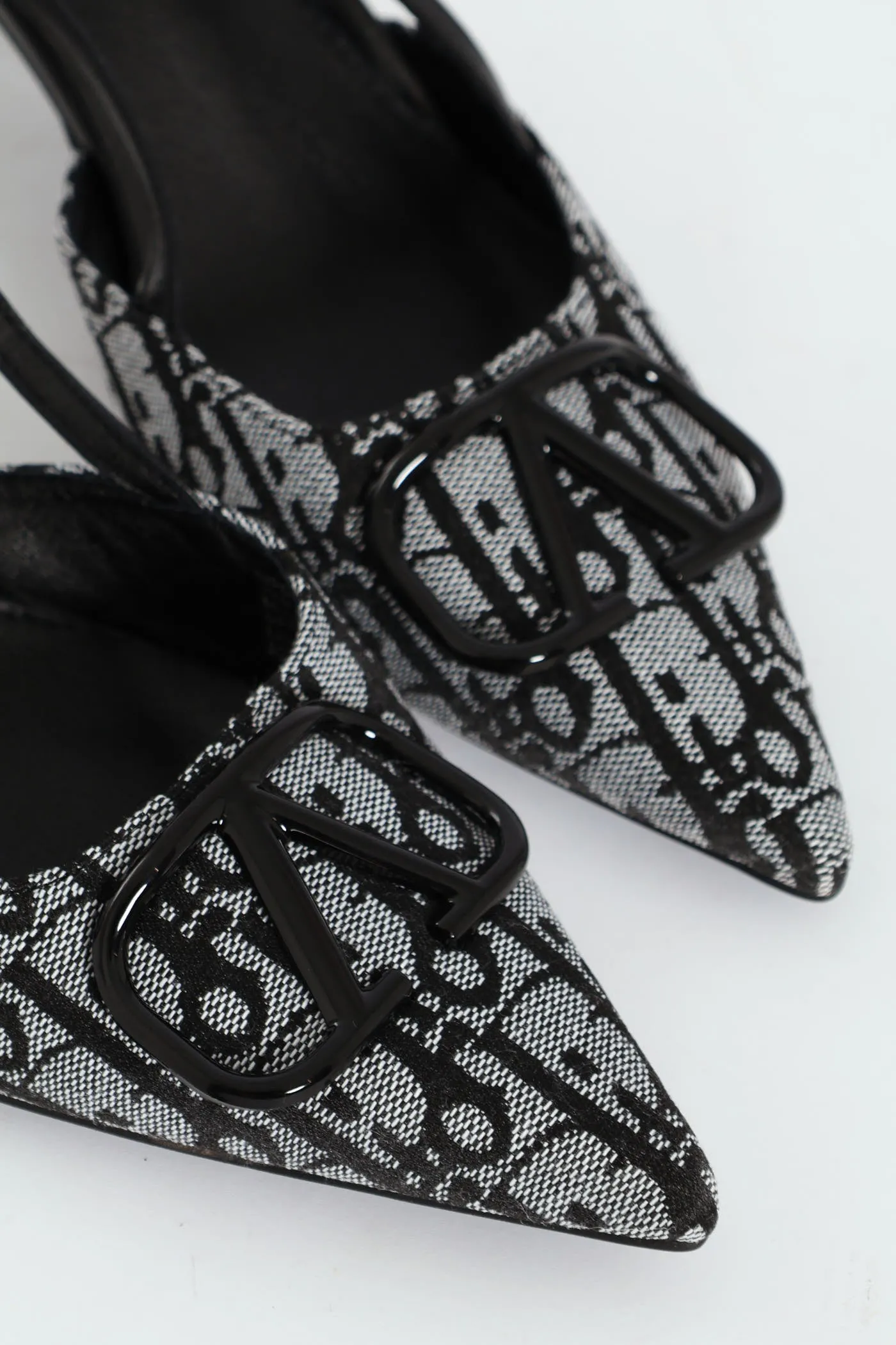 Square Geoprint Slingback Kitten Heel - Black sold by Edgars product image thumbnail 2