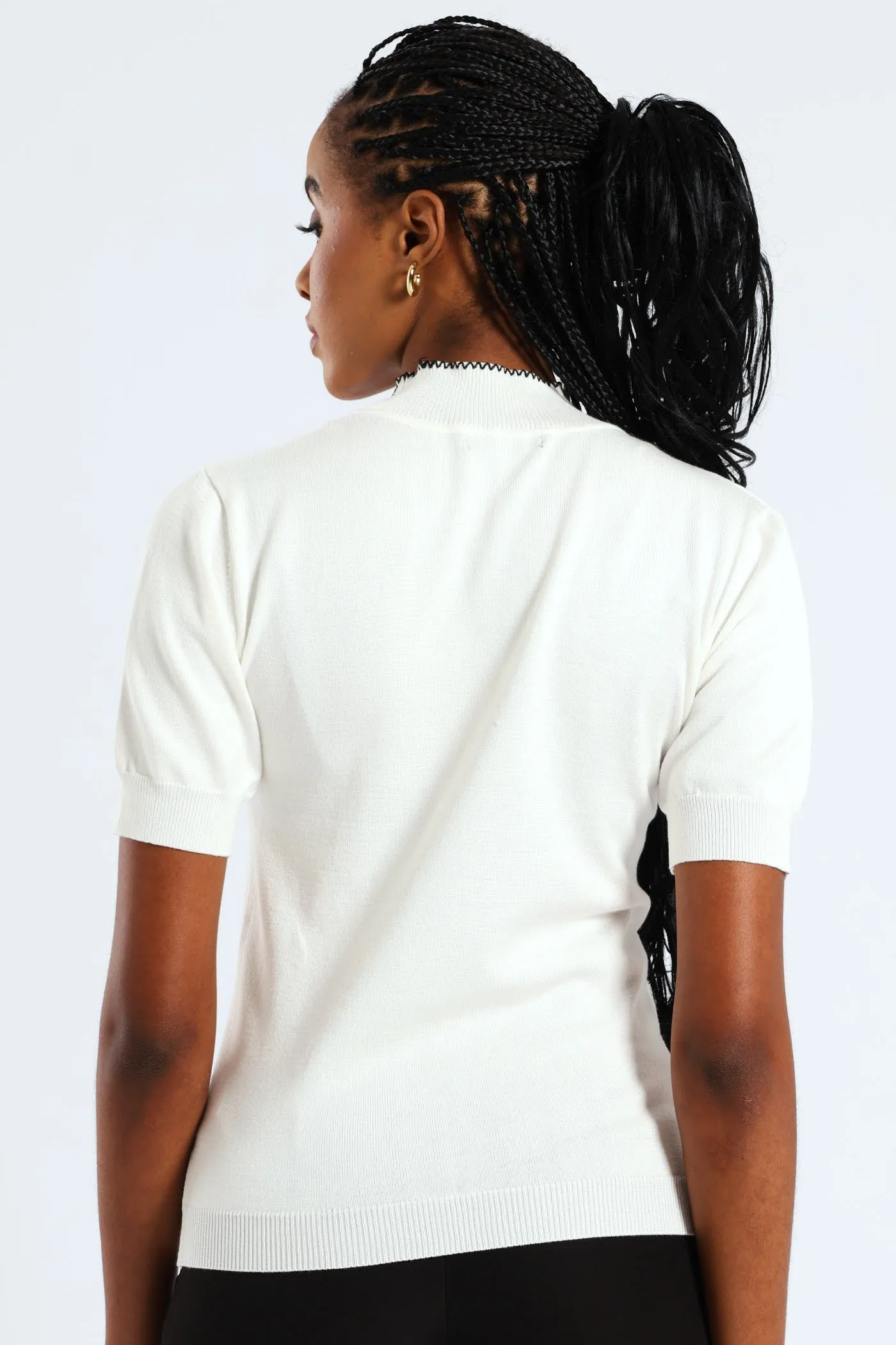 Kitty Bow Zig Zag Pullover Tee - Black/Cream sold by Edgars product image thumbnail 4